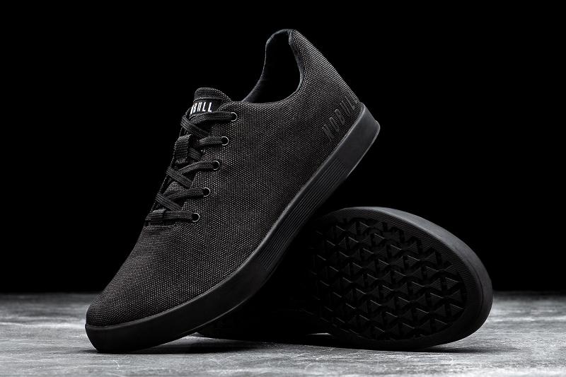 Black Nobull Canvas Men's Trainers | CA T1475C